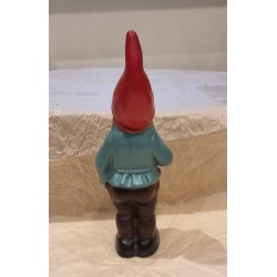 Old ceramic gnom/elf with a pipe, Heissner, h: 19 cm.