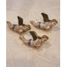 Antique angels in papier-mache mass, h: 7,5 cm.