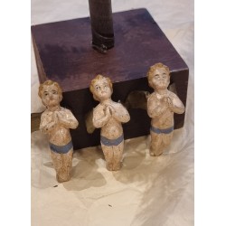 Antikke engle i papmachè masse, h: 7,5 cm.