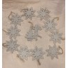 Old cardboard ornament, snowflakes with "sugar", h: 7 - 8 cm, 11 x.