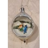 Old glass ornament, diorama/reflector ornament, h: 9,5 cm.
