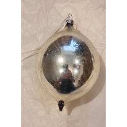 Old glass ornament, diorama/reflector ornament, h: 9,5 cm.