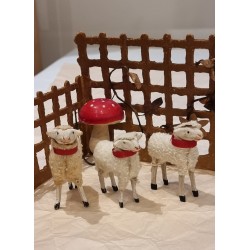 3 antique sheep with...