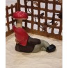 Old ceramic gnom/elf , Heissner, laying, size: 9 x 6,5 cm.