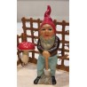 Old ceramic gnom/elf with a shovel, Heissner, h: 15 cm.