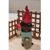 Old ceramic gnom/elf with a shovel, Heissner, h: 15 cm.