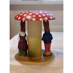 Påskepynt, harer under svamp, candycontainer, h: 15 cm.