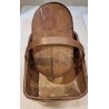 Antique wig box with decoration and a straw hat, size: 35 X 19,5 X 11, 5 CM (box).