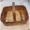 Antique chip basket, size: 28(incl.hanger)x35x27cm.