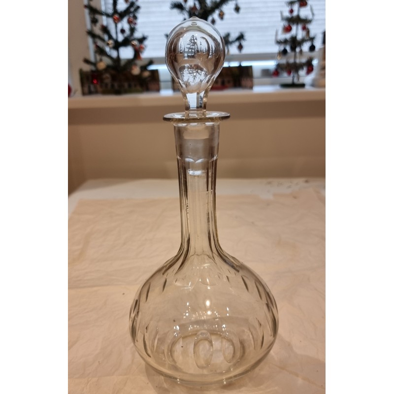 Antique glass carafe, Murrat, h: 30 cm.
