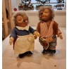 2 old tall (h:28cm) Mecki and Micki figures, Steiff. (2x)