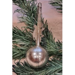 Antique glass ornament with wire and angel, h:  11 cm.