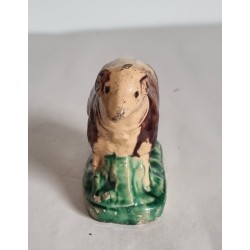 Old pottery, piggy bank, ram, size: 9,5 x 11 cm.