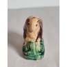 Old pottery, piggy bank, ram, size: 9,5 x 11 cm.