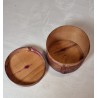 Old wig box with painting, size: 8,5 x 15 cm.