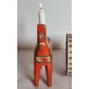 Stor gammel Dalar hest med lysholder/lys, h: 22 cm.