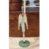 Antique angel in wood with candlelight, h: 26 cm.
