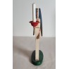 Antique angel in wood with candlelight, h: 24 cm.
