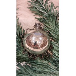 Antique reflector with scrap/angel, h: 6 cm.