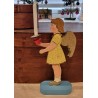 Antique angel in wood with candlelight, h: 26 cm.
