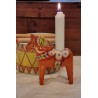 Old Dalar horse with candleholder/light, h: 13,5 cm.