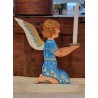 Antique angel in wood with candlelight, h: 20 cm.