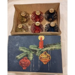 6 old foil lantern from Lauscha, h: 8 cm. (box incl.)