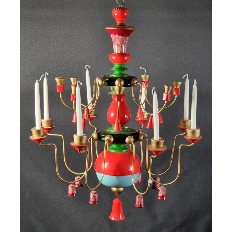 Old 8 arm stand, Christmas pyramid from Erzgebirge, h: 54 cm.
