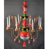Old 8 arm stand, Christmas pyramid from Erzgebirge, h: 54 cm.