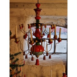Old 8 arm stand, Christmas pyramid from Erzgebirge, h: 54 cm.