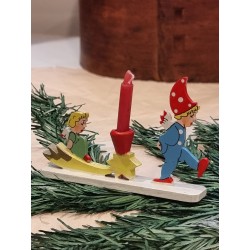 Lille antik stage, engel/stjerneskud og Ole Lukøje, mål: 12 x 8 cm.