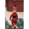 Old crepe, cardboard and cotton elf/gnom, h: 14,5 cm.