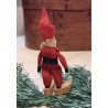 Old crepe, cardboard and cotton elf/gnom, h: 14,5 cm.