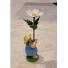Old Wendt und Kühn figure, girl with flower, h: 6,5 cm. (figure).