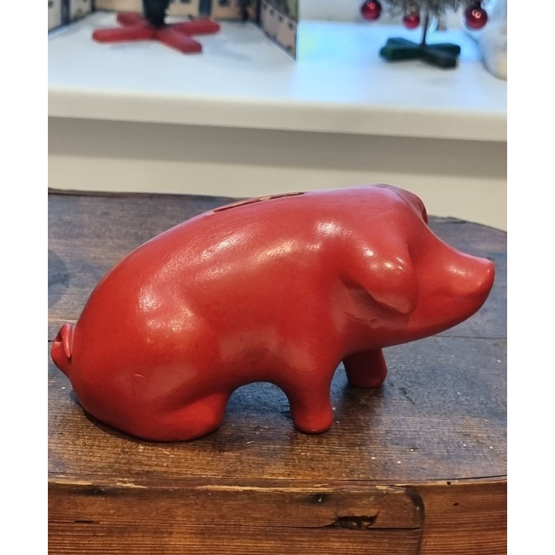 Gammel Knabstrup ? sparegris, mål: 10 x 18 cm.
