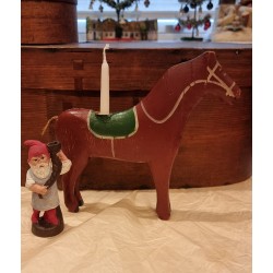 Old prison horse with candleholder/light, h: 20,5 cm.