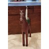 Old prison horse with candleholder/light, h: 20,5 cm.