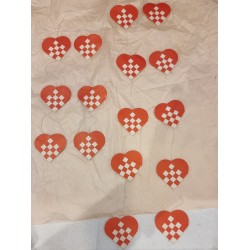 16 old Danish hearts, h: 5 cm (heart).