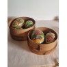 Old colander in wood, size: 21,5 x 11 - 25 x 12 cm (2x).
