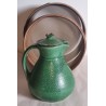 Antique pottery, jug with lid, h: 19 cm.