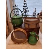 Antique pottery, jug with lid, h: 19 cm.
