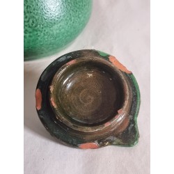 Antique pottery, jug with lid, h: 19 cm.