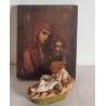 Gammel russisk ikon (signatur på forside), mål: 17,5 x 14 cm.