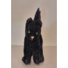 Gammel sort Steiff kat med grønne øjne, h: 20 cm (foran)