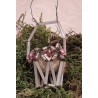 Antique glass pearl ornament, Gablonz, basket, h: 6 cm.