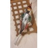 Gammelt glaspynt, stor fugl m. kalot, l: 18 cm