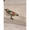 Old glass ornament, tall bird with skull, l: 18 cm.