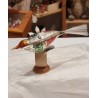 Old glass ornament, tall bird with skull, l: 18 cm.