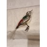 Old glass ornament, tall bird with skull, l: 18 cm.