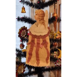 Antique Christmas ornament, angel in cotton and crepe, h: 35 cm.
